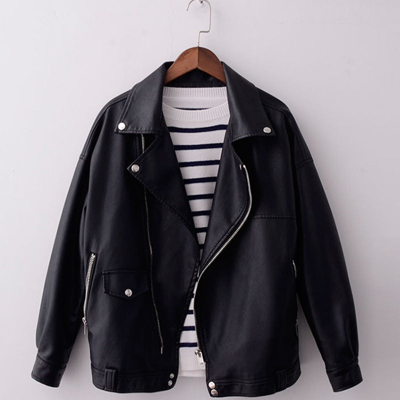Women PU Leather Jacket Biker Motorcycle Coat Female Spring Short Biker's Leather Jacket