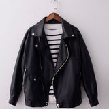 Women PU Leather Jacket Biker Motorcycle Coat Female Spring Short Biker's Leather Jacket