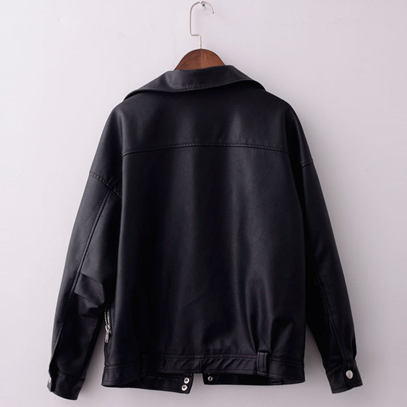 Women PU Leather Jacket Biker Motorcycle Coat Female Spring Short Biker's Leather Jacket