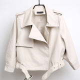 Women PU Leather Jacket Biker Motorcycle Coat New Spring and Autumn Clothing Leather Women's Short