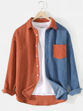 Corduroy Varsity Jacket Fall/Winter Jacket Men's Contrast Color Lapels Corduroy Jacket