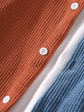 Corduroy Varsity Jacket Fall/Winter Jacket Men's Contrast Color Lapels Corduroy Jacket