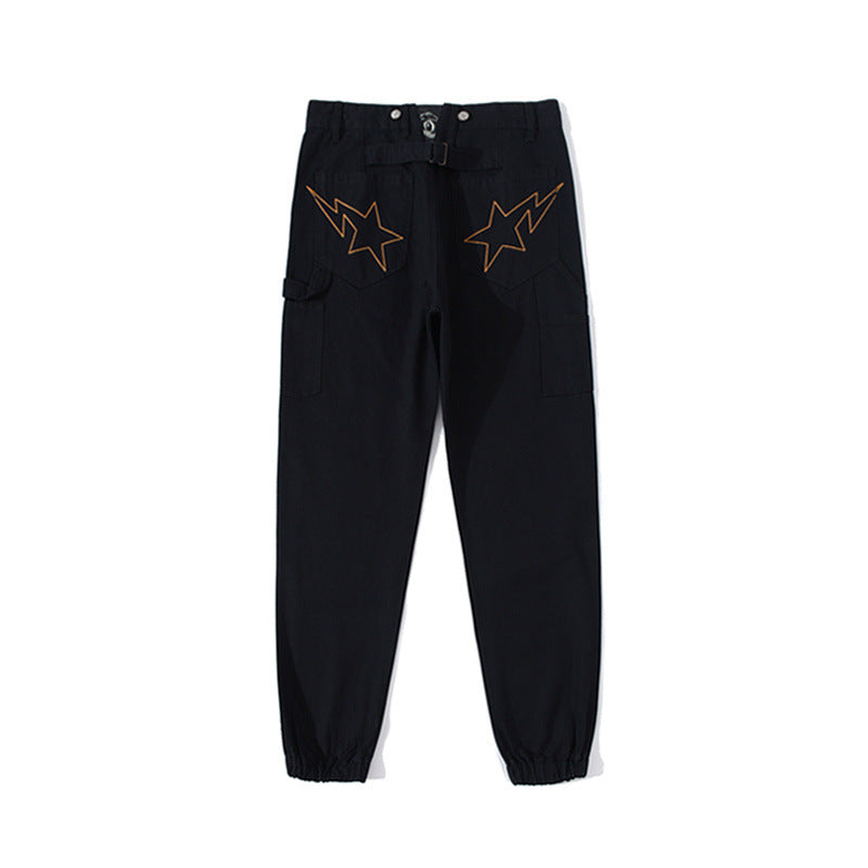 Shark Print Pant Cargo Trousers Men'S Street Fashion Shark Head Casual Pants
