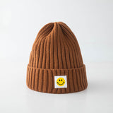 Toboggan Hat Women's Autumn and Winter Smiley Face Knitted Casual Ear Protection Beanie Hat