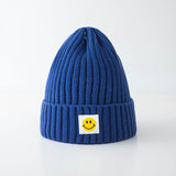 Toboggan Hat Women's Autumn and Winter Smiley Face Knitted Casual Ear Protection Beanie Hat
