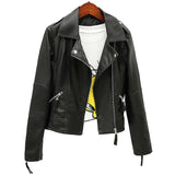 Women PU Leather Jacket Biker Motorcycle Coat Female Short Spring and Autumn Slim Fit Motorcycle Clothing