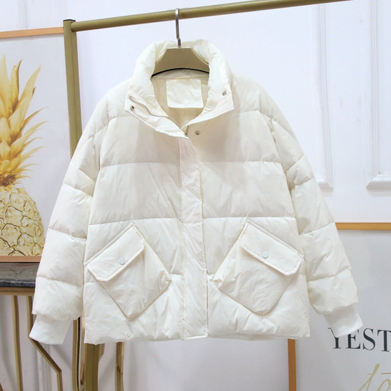 Women Winter Coats Puffer Jacket Down Coat Lightweight Down Jacket Female Autumn Stand Collar White Duck Down Coat