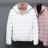Women Winter Coats Puffer Jacket Down Coat Fall/Winter Lightweight Down Jacket Female Short Hood