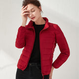 Women Winter Coats Puffer Jacket down Coat Seamless Integrated Lightweight Stand Collar Outdoor Thin Autumn and Winter Women's Coat