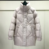 Women Winter Coats Puffer Jacket Down Coat Stand Collar White Duck Down Warm Coat Female Color Matching Down Jacket