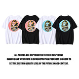 Shark Print T Shirt Back Printing Men And Women Fashion Short Sleeve Top