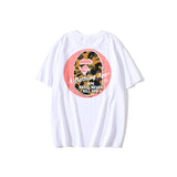 Shark Print T Shirt Back Printing Men And Women Fashion Short Sleeve Top