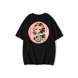 Shark Print T Shirt Back Printing Men And Women Fashion Short Sleeve Top