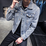 Paisley Denim Jacket Men's Spring Slim-Fitting Vintage Denim Jacket Casual