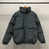 Fog Fear of God Essentials Coat Double Line down Jacket Solid Color Stand Collar Bread Cotton Coat Jacket