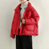 Women Winter Coats Puffer Jacket Down Coat Autumn and Winter Stand Collar White Duck Down Jacket Women's Short Coat