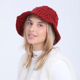 Women Winter Hats Women's Autumn Wool Bucket Hat Fashion Knitted Warm