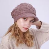 Women Winter Hats Beret 8-Word Twist Hat Autumn and Winter Women's Knitted