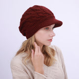 Women Winter Hats Beret 8-Word Twist Hat Autumn and Winter Women's Knitted