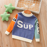 Boys Sweater Children's Autumn Clothing Knitted Pullover Multicolor Cute Baby Letter Sweater