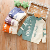 Boys Sweater Kids Knitted  Thickened Letters Baby round Neck Kids' Sweater