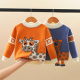 Boys Sweater Kids Cartoon Cute Knitting Sweater Deer Baby round Neck Sweater