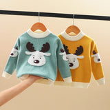 Boys Sweater Children's Autumn and Winter Knitting Pullover Christmas Deer Baby Sweater