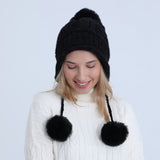 Women Winter Hats Winter Fleece-Lined Knitted Hat Fashionable Warm Hat