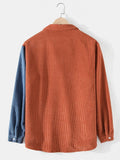 Corduroy Varsity Jacket Fall/Winter Jacket Men's Contrast Color Lapels Corduroy Jacket