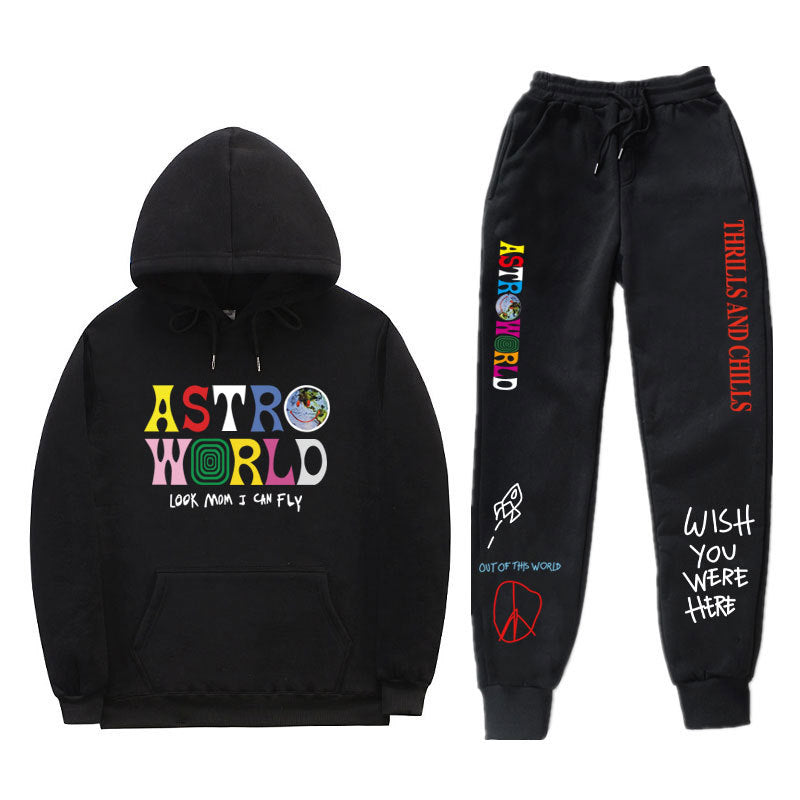 Travis Scott Astroworld Hoodie & Pant 2 Piece Set Sweatshirt Suit Fashion Casual Men's and Women's Sweatshirt