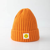 Toboggan Hat Women's Autumn and Winter Smiley Face Knitted Casual Ear Protection Beanie Hat