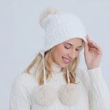 Women Winter Hats Winter Fleece-Lined Knitted Hat Fashionable Warm Hat