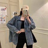 90S Fashion Denim Jacket Female Spring and Autumn Student Retro Long-Sleeved Top Female