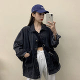 90S Fashion Denim Jacket Female Spring and Autumn Student Retro Long-Sleeved Top Female