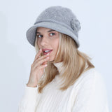 Women Winter Hats Knitted Hat Women's Autumn and Winter Flower Thickened Warm Hat