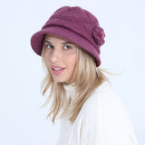 Women Winter Hats Knitted Hat Women's Autumn and Winter Flower Thickened Warm Hat