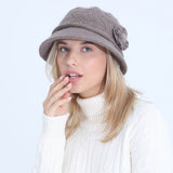 Women Winter Hats Knitted Hat Women's Autumn and Winter Flower Thickened Warm Hat