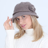 Women Winter Hats Knitted Hat Women's Autumn and Winter Flower Thickened Warm Hat