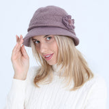 Women Winter Hats Knitted Hat Women's Autumn and Winter Flower Thickened Warm Hat