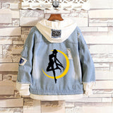 Comic Denim Jacket Anime Clothes Men's Sweater Denim Jacket