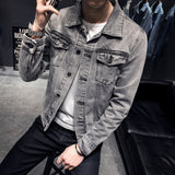 Paisley Denim Jacket Men's Spring Slim-Fitting Vintage Denim Jacket Casual