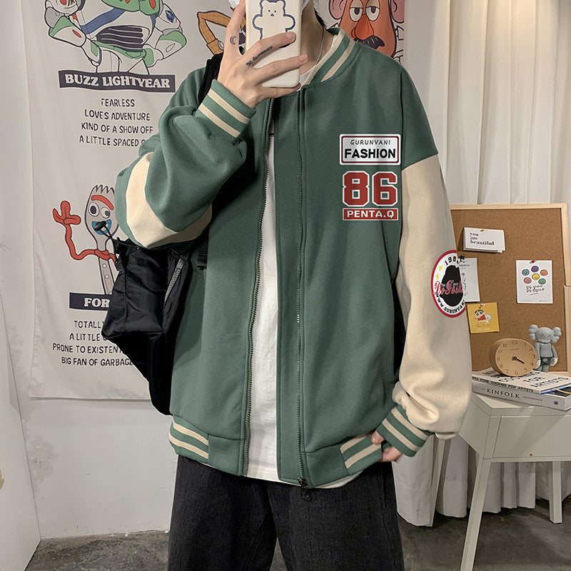Jock Jacket Men's Autumn Loose Men's Clothing Autumn Winter Casual Jacket Baseball Uniform