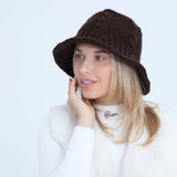 Women Winter Hats Women's Autumn Wool Bucket Hat Fashion Knitted Warm