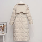 Women Winter Coats Puffer Jacket Down Coat Down Jacket Women's Mid-Length Loose Fitted Waist Turn-down Collar Winter Clothes