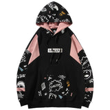 Grafitti Sweatshirts Printed Hoodie Male Sleeve Cap