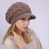 Women Winter Hats Beret 8-Word Twist Hat Autumn and Winter Women's Knitted