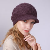 Women Winter Hats Beret 8-Word Twist Hat Autumn and Winter Women's Knitted