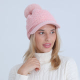 Women Winter Hats Women's Autumn and Winter Fleece-Lined Thickened Knitted Hat Soft Warm