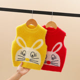 Boys Sweater Vest Autumn and Winter Wool Pullover Cute Bunny Baby Knitted Vest