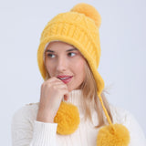 Women Winter Hats Winter Fleece-Lined Knitted Hat Fashionable Warm Hat